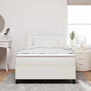 Box spring seng Creme og hvid 120 x 190 cm Velourstof