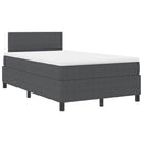 Box spring seng Mørkegrå og Hvid 120 x 200 cm Velourstof