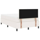 Box spring seng Creme og hvid 120 x 200 cm Velourstof