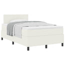 Box spring seng Creme og hvid 120 x 200 cm Velourstof