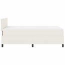 Box spring seng Creme og hvid 120 x 200 cm Velourstof
