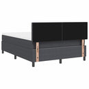 Box spring seng Mørkegrå og Hvid 140 x 190 cm Velourstof