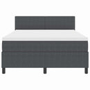 Box spring seng Mørkegrå og Hvid 140 x 190 cm Velourstof