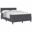 Box spring seng Mørkegrå og Hvid 140 x 190 cm Velourstof