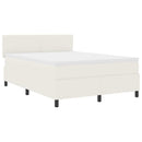 Box spring seng Creme og hvid 160 x 200 cm Velourstof