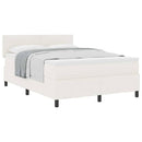 Box spring seng Creme og hvid 160 x 200 cm Velourstof