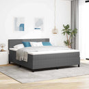 Box spring seng Lys Grå og Hvid 180 x 200 cm Velourstof