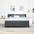 Box spring seng Mørkegrå og Hvid 180 x 200 cm Velourstof
