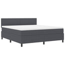 Box spring seng Mørkegrå og Hvid 180 x 200 cm Velourstof