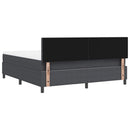 Box spring seng Mørkegrå og Hvid 180 x 200 cm Velourstof