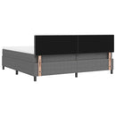Box spring seng Lys Grå og Hvid 200 x 200 cm Velourstof
