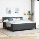 Box spring seng Mørkegrå og Hvid 200 x 200 cm Velourstof