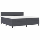 Box spring seng Mørkegrå og Hvid 200 x 200 cm Velourstof