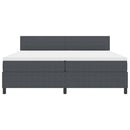 Box spring seng Mørkegrå og Hvid 200 x 200 cm Velourstof