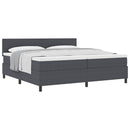 Box spring seng Mørkegrå og Hvid 200 x 200 cm Velourstof