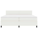 Box spring seng Creme og hvid 200 x 200 cm Velourstof