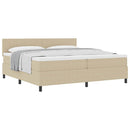 Box spring seng Lys Grå og Hvid 200 x 200 cm Velourstof