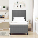 Box spring seng Lys Grå og Hvid 90 x 190 cm Velourstof