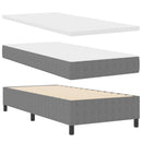 Box spring seng Lys Grå og Hvid 90 x 190 cm Velourstof