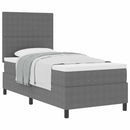 Box spring seng Lys Grå og Hvid 90 x 190 cm Velourstof