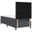 Box spring seng Mørkegrå og Hvid 90 x 190 cm Velourstof