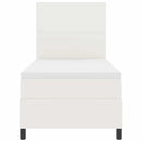 Box spring seng Creme og hvid 100 x 200 cm Velourstof