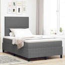 Box spring seng Lys Grå og Hvid 120 x 190 cm Velourstof