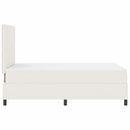 Box spring seng Creme og hvid 120 x 190 cm Velourstof