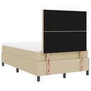Box spring seng Lys Grå og Hvid 120 x 190 cm Velourstof