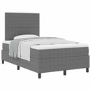 Box spring seng Lys Grå og Hvid 120 x 200 cm Velourstof