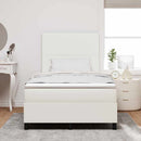 Box spring seng Creme og hvid 120 x 200 cm Velourstof