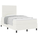 Box spring seng Creme og hvid 120 x 200 cm Velourstof
