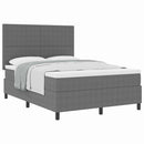 Box spring seng Lys Grå og Hvid 160 x 200 cm Velourstof