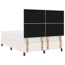 Box spring seng Creme og hvid 160 x 200 cm Velourstof