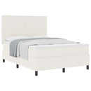 Box spring seng Creme og hvid 160 x 200 cm Velourstof
