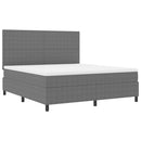 Box spring seng Lys Grå og Hvid 180 x 200 cm Velourstof