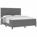 Box spring seng Lys Grå og Hvid 180 x 200 cm Velourstof