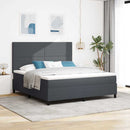 Box spring seng Mørkegrå og Hvid 180 x 200 cm Velourstof
