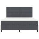 Box spring seng Mørkegrå og Hvid 180 x 200 cm Velourstof