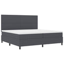 Box spring seng Mørkegrå og Hvid 200 x 200 cm Velourstof