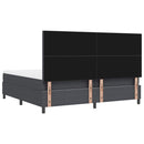 Box spring seng Mørkegrå og Hvid 200 x 200 cm Velourstof