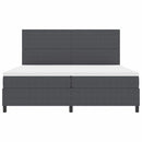 Box spring seng Mørkegrå og Hvid 200 x 200 cm Velourstof