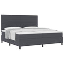 Box spring seng Mørkegrå og Hvid 200 x 200 cm Velourstof