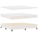 Box spring seng Creme og hvid 200 x 200 cm Velourstof