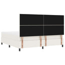 Box spring seng Creme og hvid 200 x 200 cm Velourstof