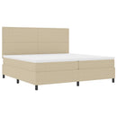 Box spring seng Lys Grå og Hvid 200 x 200 cm Velourstof