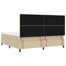 Box spring seng Lys Grå og Hvid 200 x 200 cm Velourstof