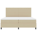 Box spring seng Lys Grå og Hvid 200 x 200 cm Velourstof