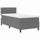 LED Box Spring Bed Lys Grå og Hvid 80 x 200 cm Velourstof