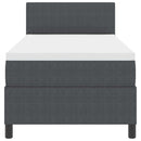 LED Box Spring Bed Mørkegrå og Hvid 90 x 190 cm Velourstof